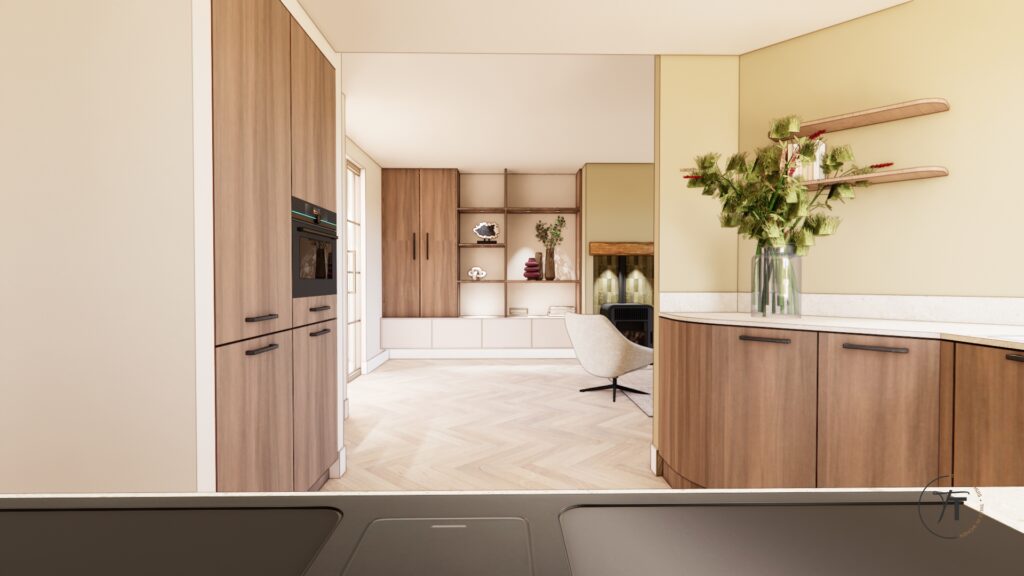 Interieurontwerp jaren 30 woning in Weerselo met warme kleuren en maatwerk keuken